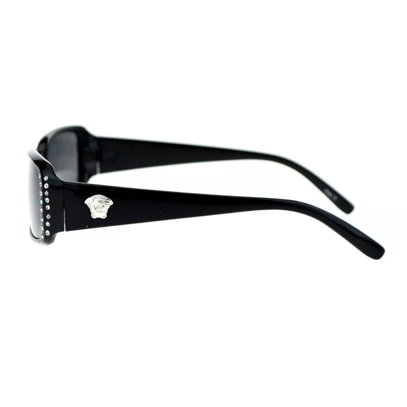 Womens Rectangular Rhinestone Bling Plastic Sunglasses - Picture 3 of 7
